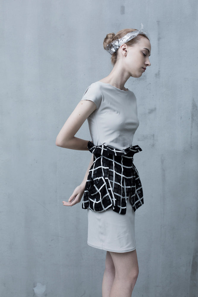 grey dress with outer skirt - Tenos women